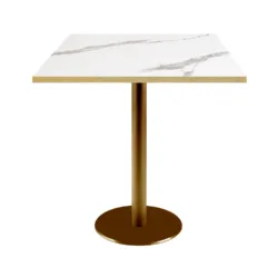 Элегантный стол Rome gold 70x70 см из белого мрамора