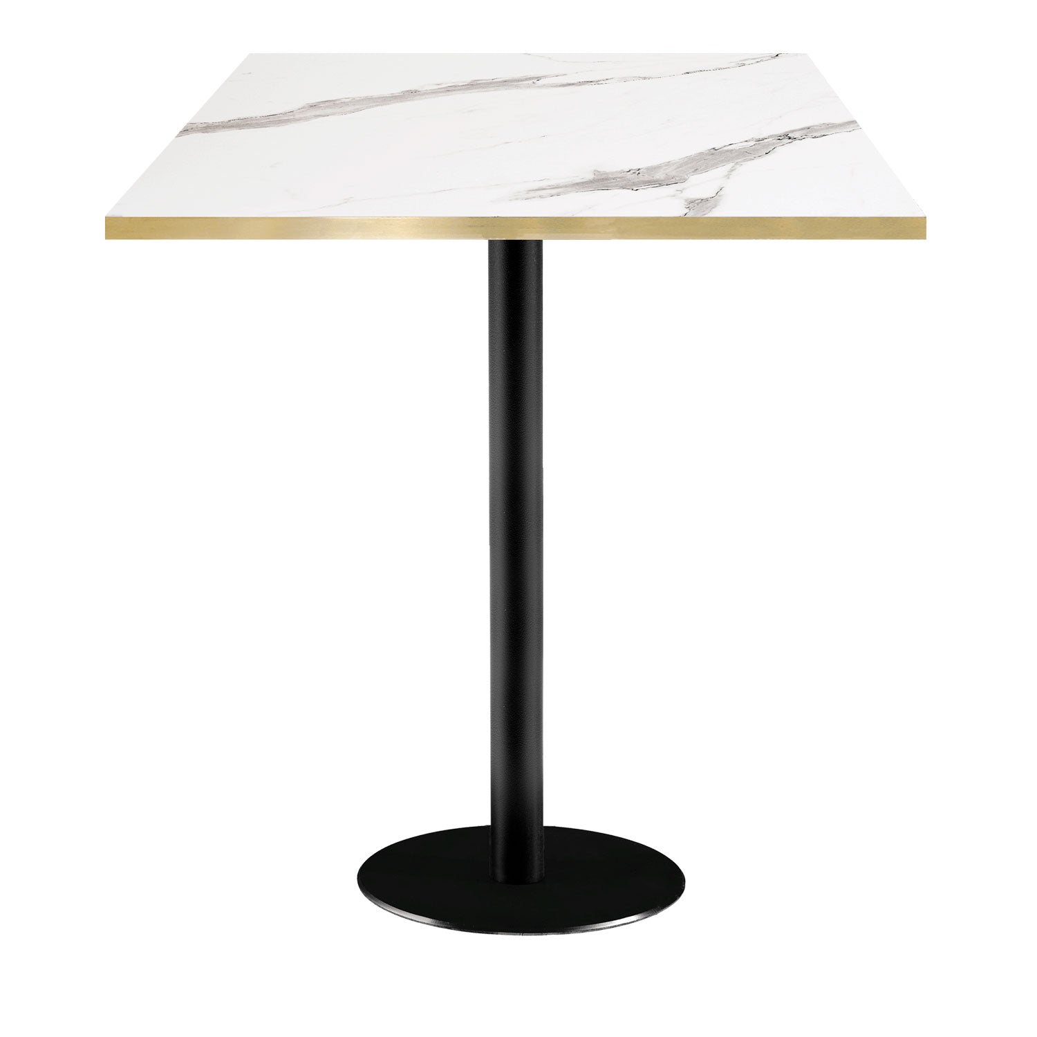 Высокий стол Chic Rome 60×60 см, белый мрамор, латунь Высокий стол Chic Rome 60x60 см